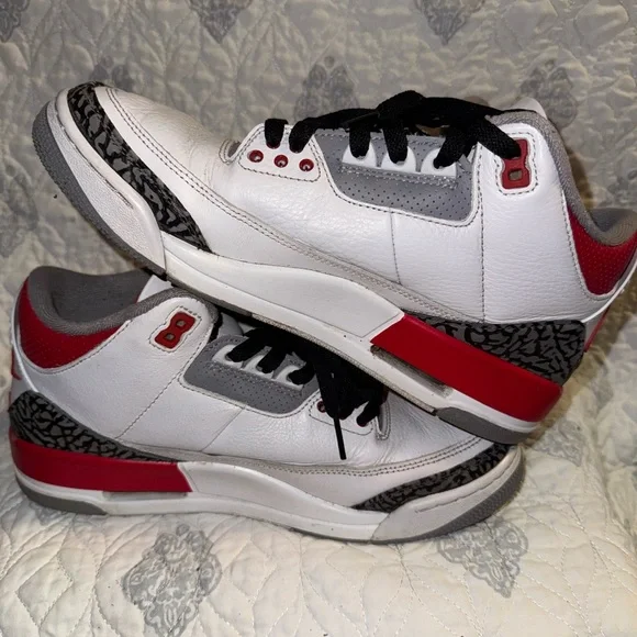 Jordan Red and White Sneakers